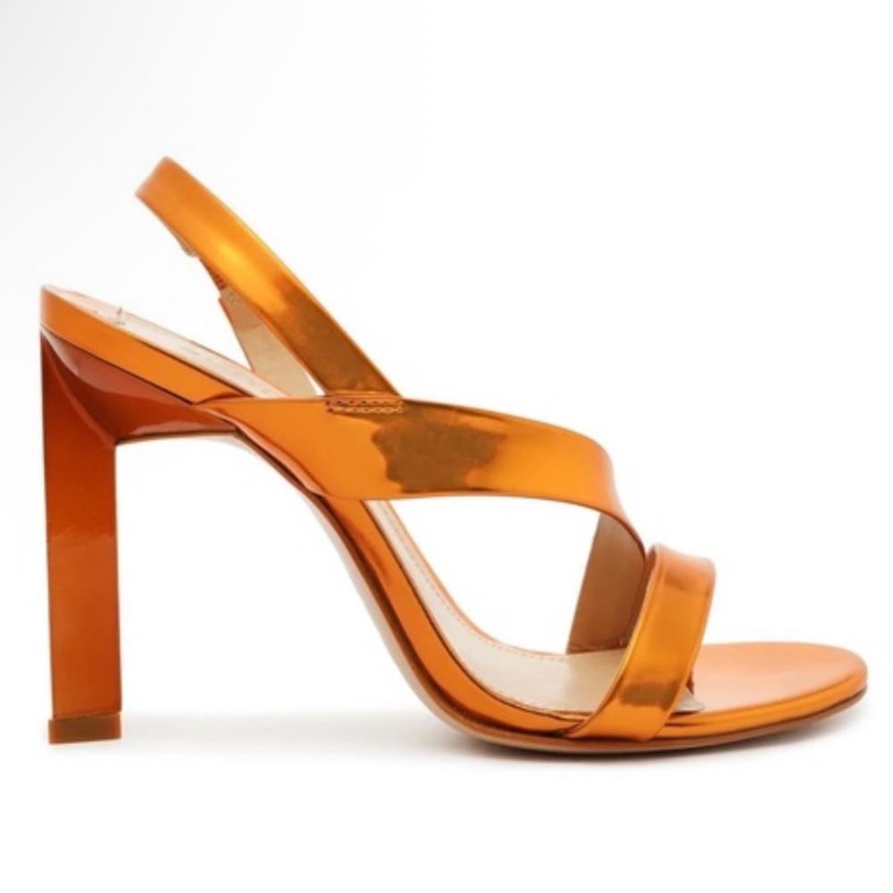 Schutz Kelly Orange Metallic Sandals